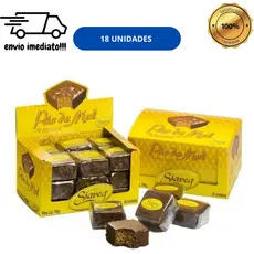 Pão de Mel Siareg Chocolate ao Leite Caixa com 18 Unidades 40g Doce Gourmet Lanche Festa Café