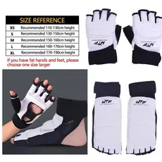 KIT DE LUVA DE LUTA PROTETOR DE PÉ E MÃO DE TAEKWONDO (WTF)