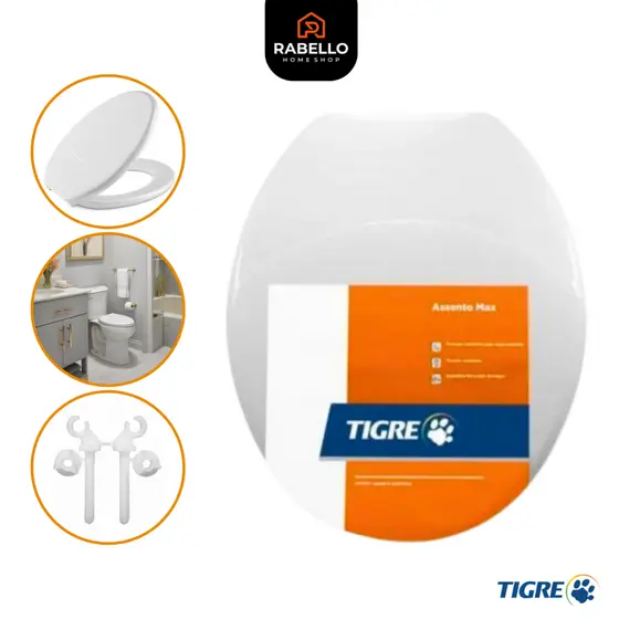 Assento Sanitário Max Plena Oval Branco Tigre
