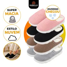 Pantufa Casual Moderna Nuvem De Inverno Feminina Masculina Quente Pelúcia Super Solado Macio Chinelo