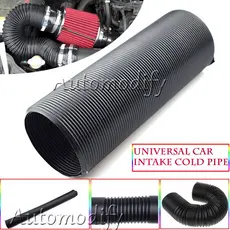 Carro 80mm Preto Mangueira Do Duto De Entrada De Ar Tubo De Alimentação Flexível 1 M Para Filtro