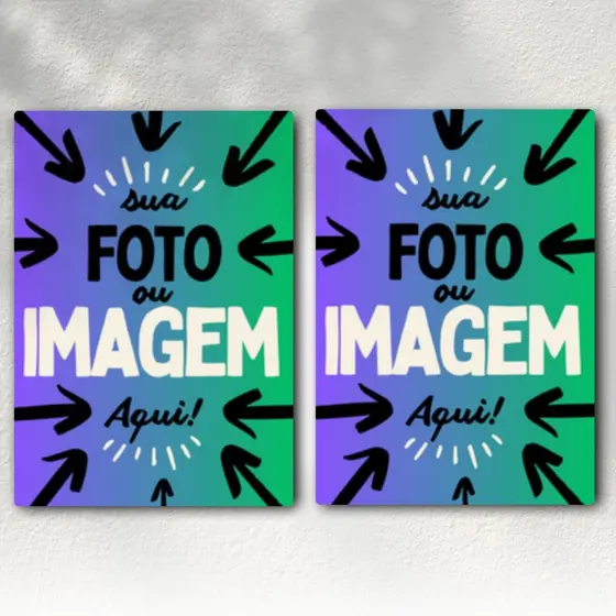 Quadro Personalizado sua Foto Aqui - Kit com 2 fotos - Arte ou imagem - Envio Imediato