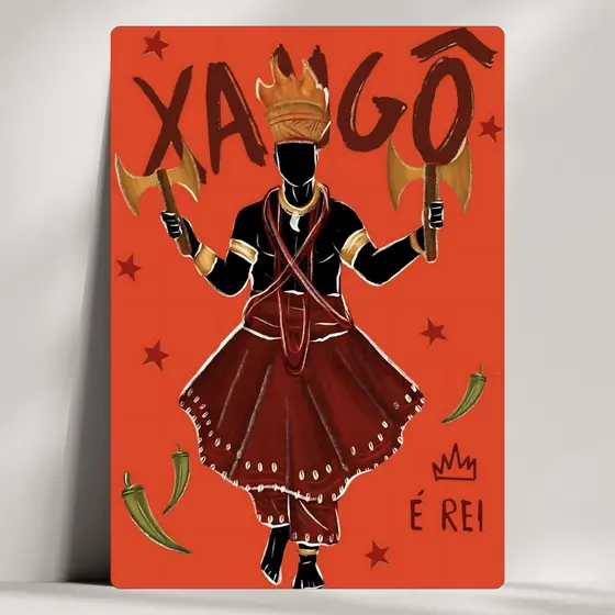 Quadro Decorativo Orixá Xangô- Umbanda Candomblé Oxalá - Coleção Giz