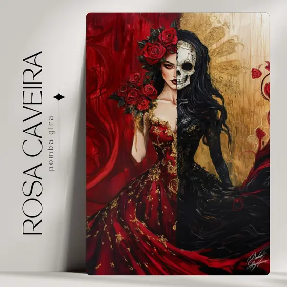Pomba Gira Rosa Caveira - Quadro Decorativo - As Mais Cultuadas Umbanda Candomblé