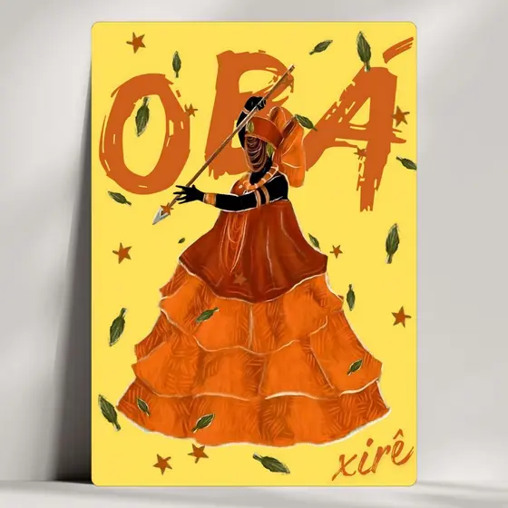Quadro Decorativo Orixá Obá - Umbanda Candomblé Oxalá - Coleção Giz