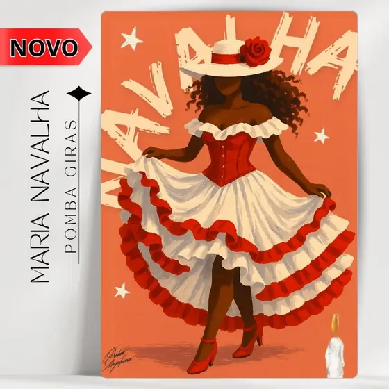 Quadro Decorativo Maria Navalha- Coleção Giz Pastel - Umbanda/Candomblé - Envio Imediato