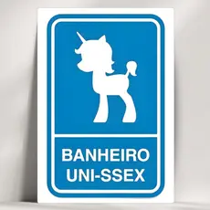 Quadros Decorativos Frases LGBT+ - Banheiro Unissex - Em Mdf - com Fita Adesiva - Envio Imediato
