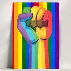 Quadros Decorativos LGBT+ Artístico - Mão Erguida - Feito em Mdf - com Fita Adesiva - Envio Imediato