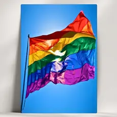 Quadros Decorativos LGBT+ Artístico - Bandeira Erguida - Feito em Mdf - com Fita Adesiva