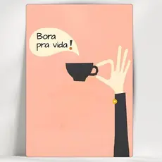 Quadro Decorativo Cantinho do Café - Bora Pra Vida - Em MDF - Já com fita adesiva - Envio Imediato