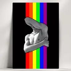 Quadros Decorativos LGBT+ Artístico - Corpo e Orgulho - Feito em Madeira - com Fita Adesiva