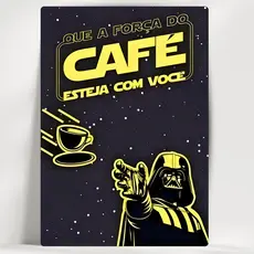 Quadro Decorativo Cantinho do Café - Café Star Wars - Em MDF - Já com fita adesiva - Envio Imediato