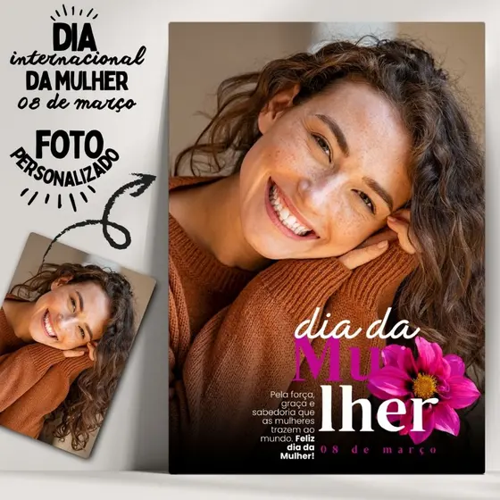 Quadro Personalizado Dia Internacional da Mulher – 08 de Março – Feito em Madeira com Fita Adesiva