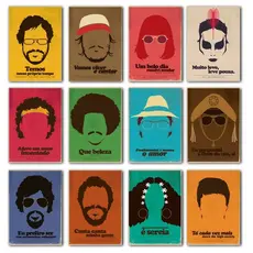Quadro Decorativo MPB Música Brasileira - Artistas Icônicos | Retrô - Feito de Madeira - Com Adesivo