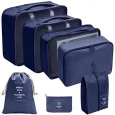 Kit 6-7 Pecas Bolsa Organizadoras Para Mala Roupas Bagagem Viagem