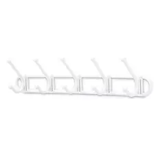 Cabide Cabideiro Branco 5 Ganchos Duplos Lig Brin Toalhas Bolsa Chapéu