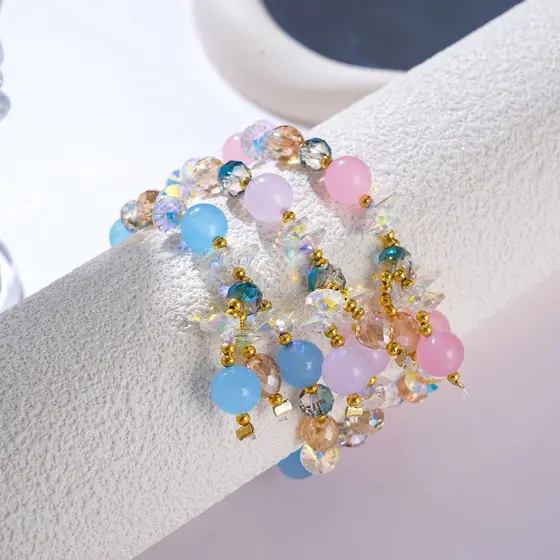 Aquamarine Elegante Mostrando Temperamento Pulseira De Pedras Preciosas Amarelas 1 Peça Artesanal Presente Perfeito Aman