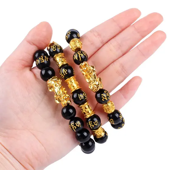 3 Peças De Pulseira Elf Lucky Bead-Unissex De Atração E Proteção De Riqueza Feng Shui Pixiu De Dinheiro Da Tribo Corajos