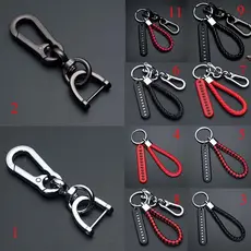 Chaveiro De Carro Universal Fivela De Metal Anel D Cordão De Couro Trançado Anti-Perdido Etiqueta De Número De Telefone