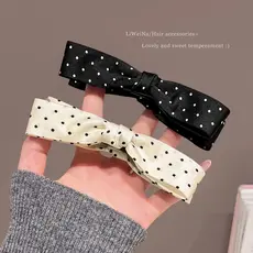 Grampo De Cabelo Banana Arco Feminino Moda Temperamento Bolinhas Rabo De Cavalo Alto Grande Torção Parte De Trás Da Cabe