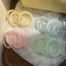 Faixa De Cabelo Sem Costura Elástica 4 Unidades/Conjunto Cabo De Telefone De Bolinhas Estilo Adolescente Um Refrescante