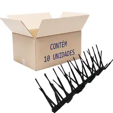 Kit 10 Espículas Anti Pombos Inibe Aves Policarbonato Preto Transparente Branca