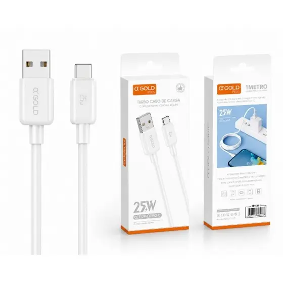 Carregador Turbo 25W Tipo C micro-usb compatível Samsung xaiomi Carregamento Rápido
