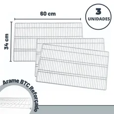 Grade Aramada 3 unidades Prateleira Geladeira Continental Cozinha Freezer Copacabana 60 x 34 cm Grande