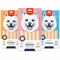 Petisco Premium Cães Úmido Cremoso Frango Delicioso Wanpy Treat Recompensa Treino Fácil Servir Saboroso Snack Saudável