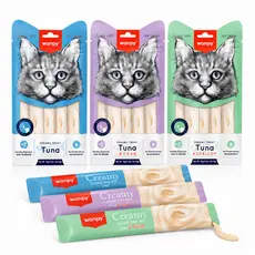 Petisco Cremoso Gatos Wanpy Creamy Natural Premium 70g Snack Tubinhos Vitaminas Nutritivo Churu Sabores