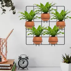 Painel Para Vasos e Plantas Suporte Parede Aramado com Treliça Pendurar Planta 40 x 40 cm