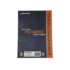 Refil Folha Fichário Bloco C/96 Fls Brimpress 4 Furos