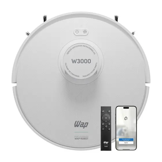 Robô Aspirador de Pó WAP Robot W3000 Bivolt Branco Turquesa