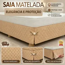 SAIA CAMA BOX MATELADA CAMA SOLTEIRO/ CASAL / QUEEN / KING
