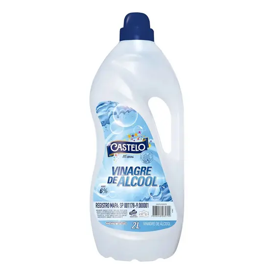 Vinagre De Álcool Castelo 6% concentrado 2 Litros Original Econômico Para Tempero ou Limpenza