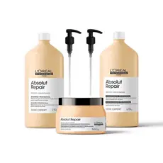 kit loreal Absolut Repair shampoo, condicionador de 1500 ml e máscara de 500 g