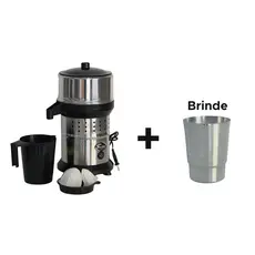 Espremedor Elétrico de Frutas Laranja Limão 500W Bivolt + Copo Alumínio