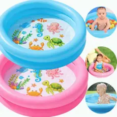 Mini Piscina Banheira Infantil 40 Litros Fundo Do Mar Menino Menina Inflável e Resistente