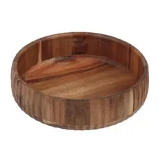 Bowl Saladeira Canelado Grande em Madeira Acácia 22 cm Oikos