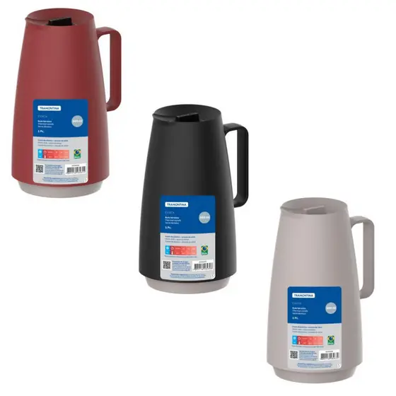 Bule Térmico Tramontina Exata em Plástico com Ampola de Vidro 500 ml