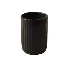 Porta Objetos e Escovas em Cerâmica Canelado com Bambu Preto - Oikos