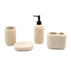 Kit Completo Banheiro Em Resina Areias 4 peças - Oikos