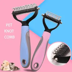 Pet Aberto Nó Pente , Aço Inoxidável Grooming Ferramenta Para Cães E Gatos X Cão Gato