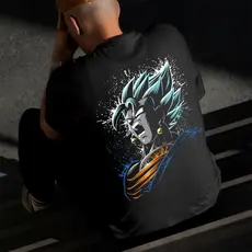 Camiseta Masculina Estampada Goku 100% Algodão Estilo Conforto Diário Do Tamanho P ao GG