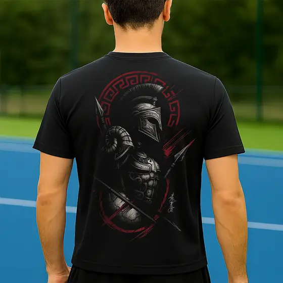 Camiseta Dry Fit Masculina Estampada Espartano P ao GG Leve Respirável Academia Treino