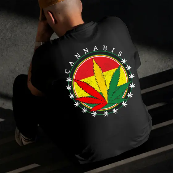Camiseta Masculina Estampada Reggae 100% Algodão Estilo Conforto Diário Do Tamanho P ao GG