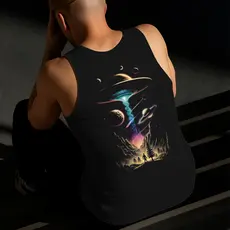 Camiseta Regata Masculina Estampada Abdução Alien 100% Algodão Estilo Conforto Diário Tamanho P GG