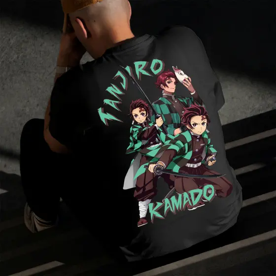Camiseta Masculina Estampada T Kamado 100% Algodão Estilo Conforto Diário Do Tamanho P ao GG