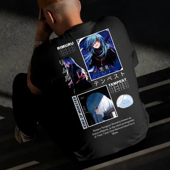 Camiseta Masculina Estampada Rimuru Personagem 100% Algodão Estilo Conforto Diário Do Tamanho P GG