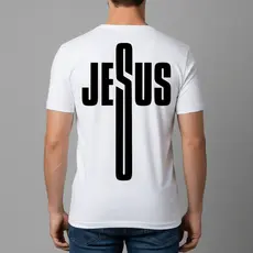 Camiseta Masculina Estampa Jesus Escrita Dry Fit Conforto Blusa T-Shirt Academia Tamanho P GG